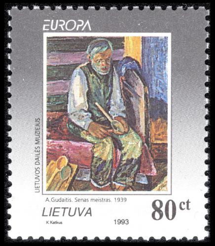 Potov znmka Litva 1993 Eurpa CEPT, modern umenie Mi# 544 - zvi obrzok