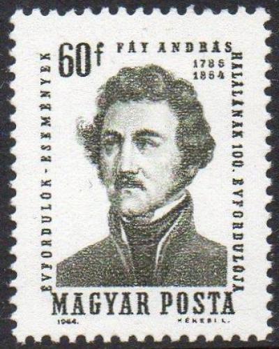 Poštová známka Maïarsko 1964 András Fáy, spisovatel Mi# 2070