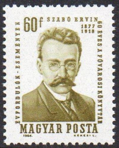 Poštová známka Maïarsko 1964 Ervin Szabó Mi# 2067
