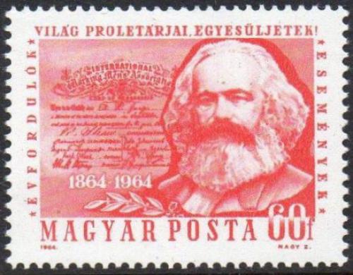Poštová známka Maïarsko 1964 Karel Marx Mi# 2068