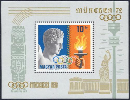 Poštová známka Maïarsko 1969 Olympijští vítìzové Mi# Block 69