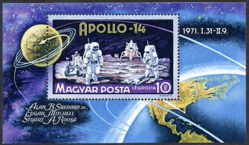Poštová známka Maïarsko 1971 Apollo 14 Mi# Block 80