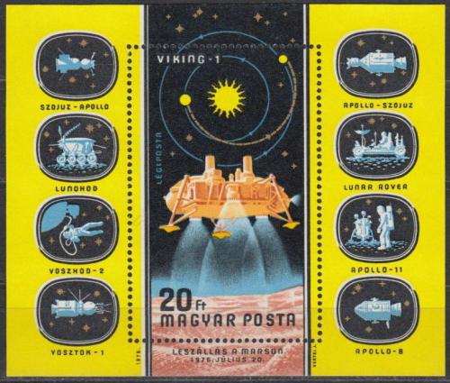 Poštová známka Maïarsko 1976 Prieskum vesmíru Mi# Block 121
