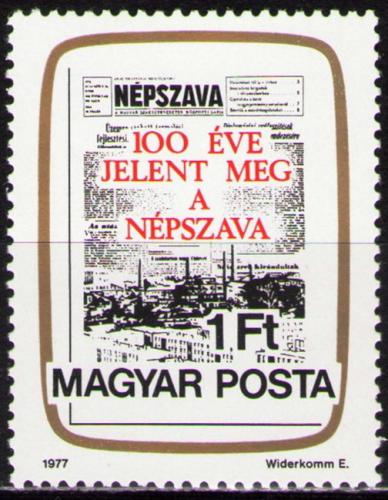 Poštová známka Maïarsko 1977 Noviny Mi# 3191