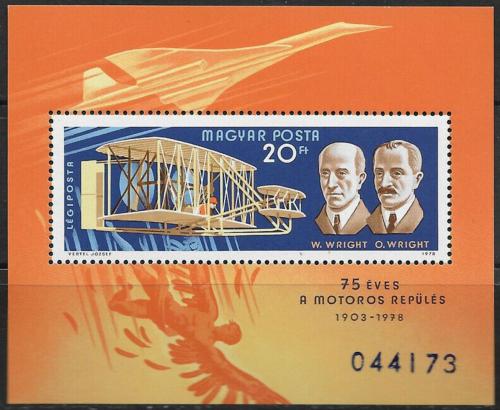 Poštová známka Maïarsko 1978 História letectvo Mi# Block 129
