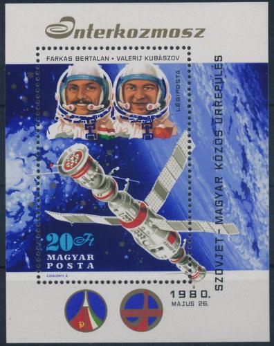 Poštová známka Maïarsko 1980 Vesmírný program Mi# Block 143