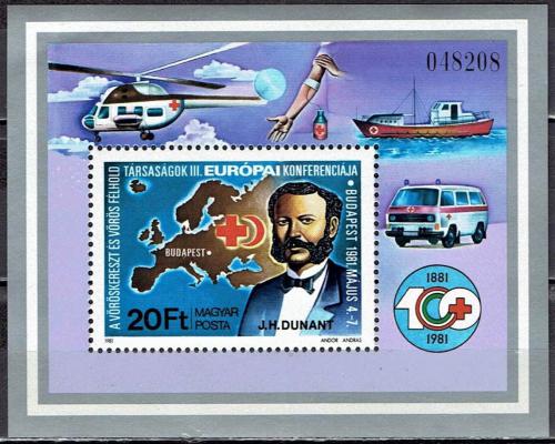 Poštová známka Maïarsko 1981 Maïarský èervený køíž Mi# Block 149