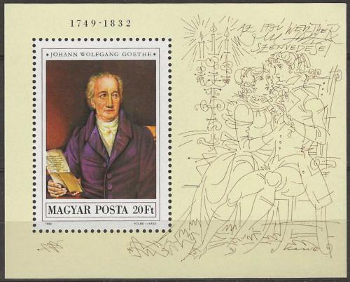 Poštová známka Maïarsko 1982 Wolfgang Goethe Mi# Block 161