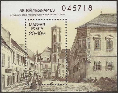 Poštová známka Maïarsko 1983 Stará radnice Mi# Block 166