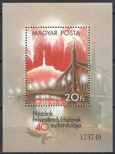 Poštová známka Maïarsko 1985 Oslobodenie, 40. výroèie Mi# Block 177