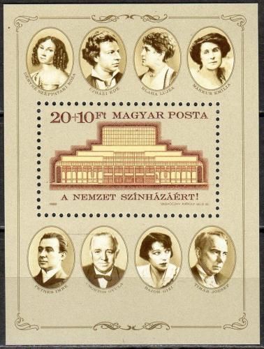 Poštová známka Maïarsko 1986 Národní divadlo Mi# Block 186