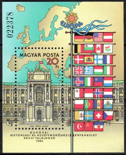 Poštová známka Maïarsko 1986 Palác Hofburg, Viedeò Mi# Block 187