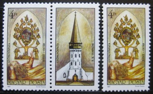 Poštová známka Maïarsko 1987 Kostel Gyongyospata Mi# 3921