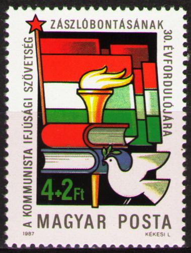 Poštová známka Maïarsko 1987 Mladí komunisti Mi# 3885