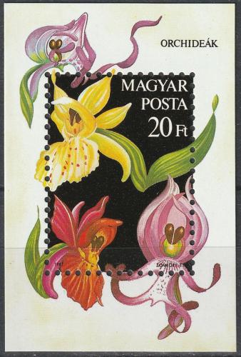 Poštová známka Maïarsko 1987 Orchideje Mi# Block 192