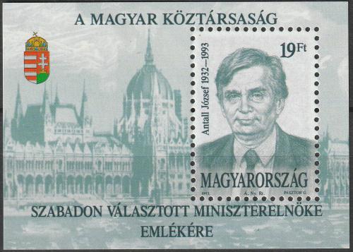 Poštová známka Maïarsko 1993 József Antall Mi# Block 229