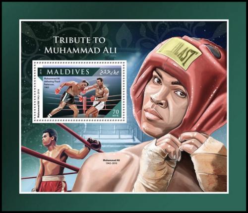 Potov znmka Maldivy 2016 Muhammad Ali, box Mi# Block 1011 Kat 9