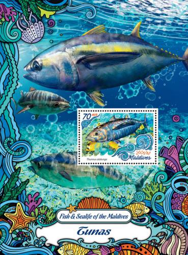 Poštová známka Maldivy 2016 Tuòáci Mi# Block 999 Kat 9€