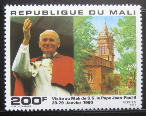 Poštová známka Mali 1990 Papež Jan Pavel II. Mi# 1128