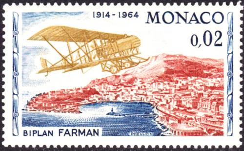 Poštová známka Monako 1964 Lietadlo Farman nad Monte Carlo Mi# 757