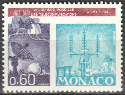 Poštová známka Monako 1973 Svìtový den telekomunikací Mi# 1082