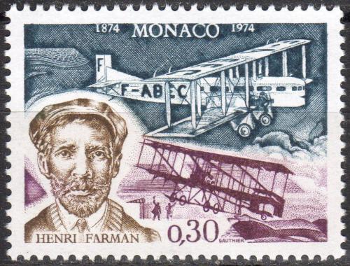 Poštová známka Monako 1974 Henri Farman, letec Mi# 1116