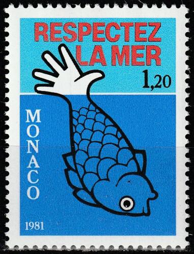Poštová známka Monako 1981 Ochrana svìtových moøí Mi# 1464