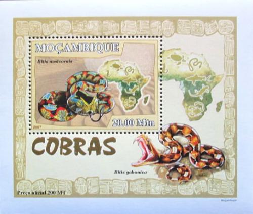 Poštová známka Mozambik 2007 Hady DELUXE Mi# 2998 Block