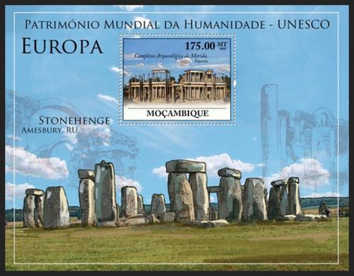 Poštová známka Mozambik 2010 Památky UNESCO - Európa Mi# Mi# Block 356 Kat 10€