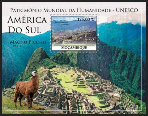 Poštová známka Mozambik 2010 Památky UNESCO - Južná Amerika Mi# Block 353 10€