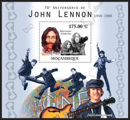 Poštová známka Mozambik 2010 The Beatles, John Lennon Mi# Block 395 Kat 10€
