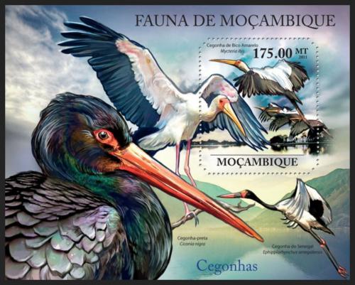 Poštová známka Mozambik 2011 Bociani Mi# Block 500 Kat 10€