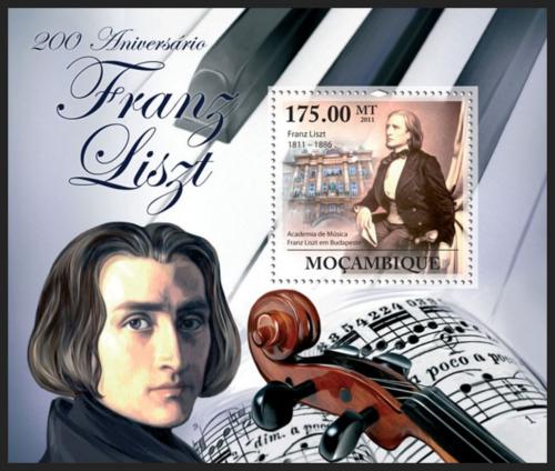 Poštová známka Mozambik 2011 Franz Liszt Mi# Block 436 Kat 10€