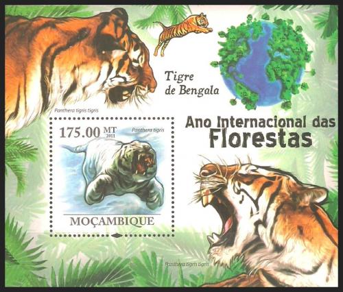 Poštová známka Mozambik 2011 Tygøi Mi# Block 428 Kat 10€