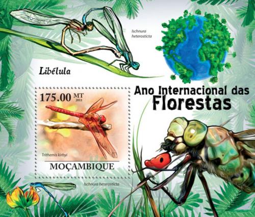 Poštová známka Mozambik 2011 Vážky Mi# Block 406 Kat 10€ 