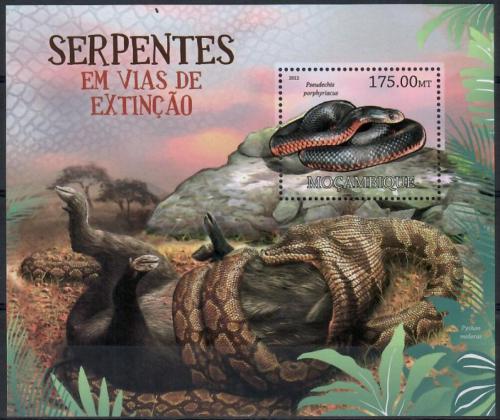 Poštová známka Mozambik 2012 Hady na cestì k vyhynutí Mi# Block 629 Kat 10€