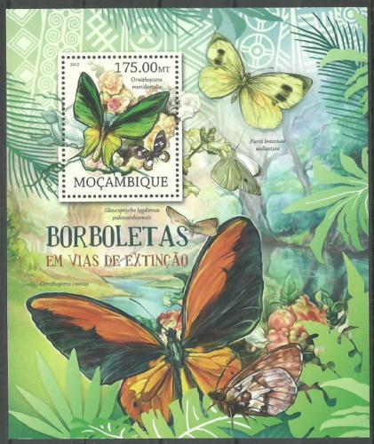Poštová známka Mozambik 2012 Motýle na cestì k vyhynutí Mi# Block 617 Kat 10€