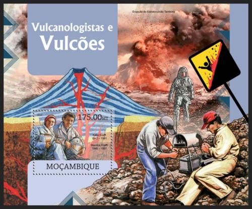 Poštovní známka Mosambik 2012 Vulkány a vulkanologové Mi# Block 666 Kat 10€