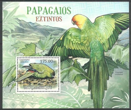 Poštová známka Mozambik 2012 Vyhynulí papagáje Mi# Block 643 Kat 10€