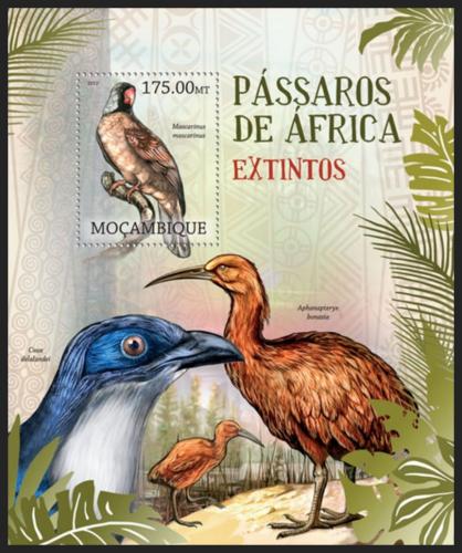 Poštová známka Mozambik 2012 Vyhynulí ptáci Afriky Mi# Block 642 Kat 10€