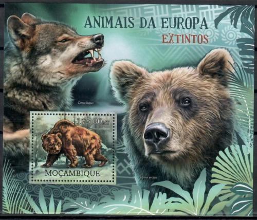 Poštová známka Mozambik 2012 Vyhynulí cicavce Evropy Mi# Block 646 Kat 10€ 