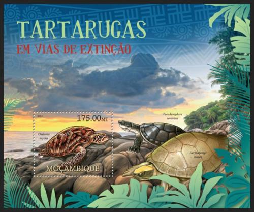 Poštová známka Mozambik 2012 Korytnaèky na cestì k vyhynutí Mi# Mi# Block 618 Kat 10€