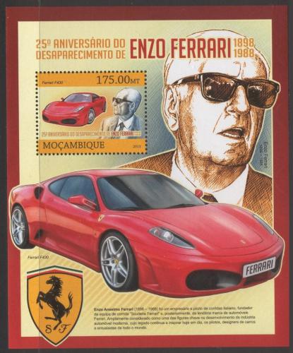 Poštová známka Mozambik 2013 Auta Ferrari Mi# Block 756 Kat 10€