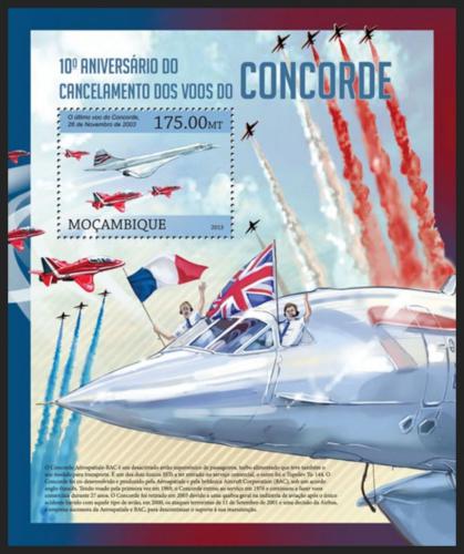 Poštová známka Mozambik 2013 Concorde Mi# Block 760 Kat 10€