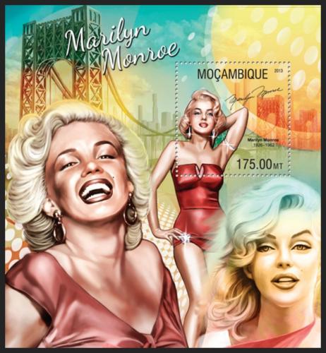 Poštová známka Mozambik 2013 Marilyn Monroe Mi# Block 788 Kat 10€