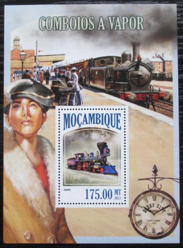 Poštová známka Mozambik 2013 Parní lokomotívy Mi# Block 816 Kat 10€