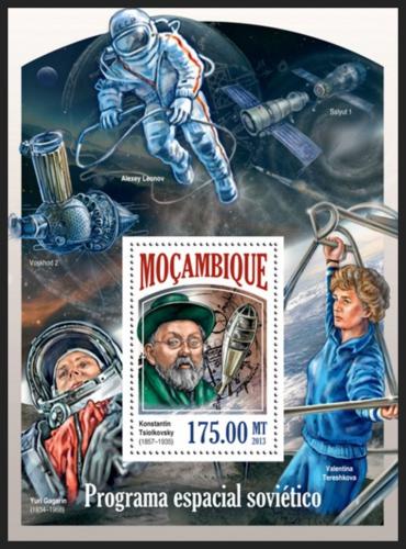 Poštová známka Mozambik 2013 Sovietsky prieskum vesmíru Mi# Block 842 Kat 10€