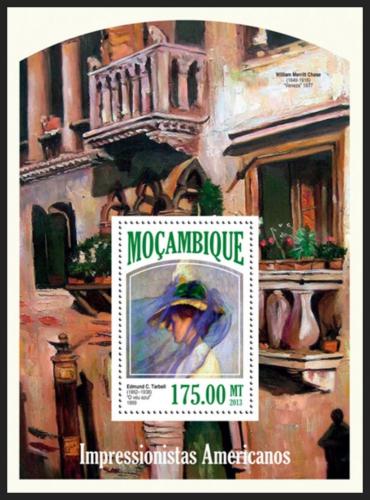 Poštová známka Mozambik 2013 Umenie, americký impresionismus Mi# Block 844 Kat 10€