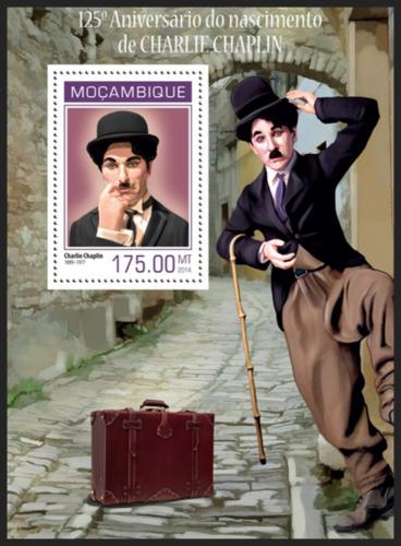 Poštová známka Mozambik 2014 Charlie Chaplin Mi# Block 863 Kat 10€