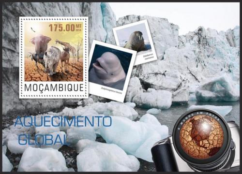Poštová známka Mozambik 2014 Globální oteplování Mi# Block 966 Kat 10€